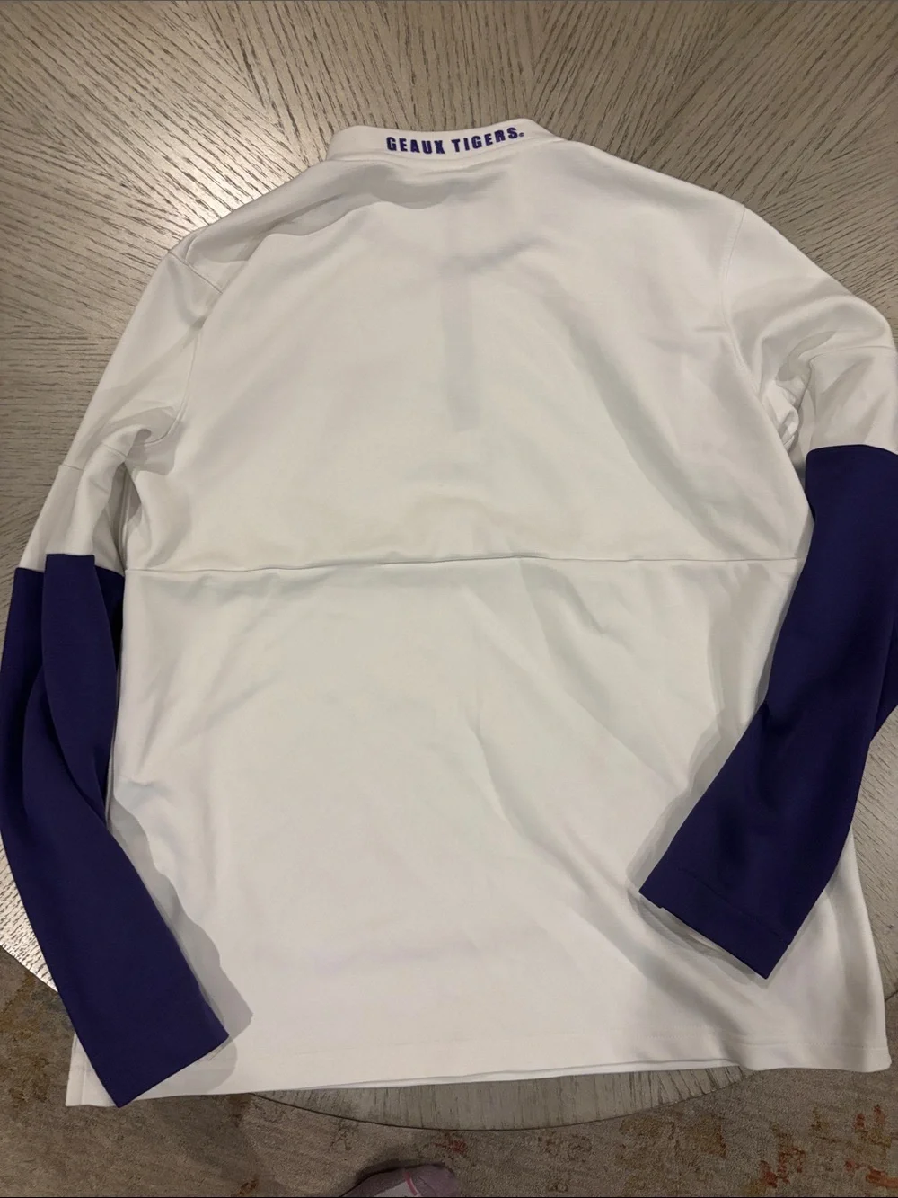 Nike White & Purple LSU Half-Zip Pullover